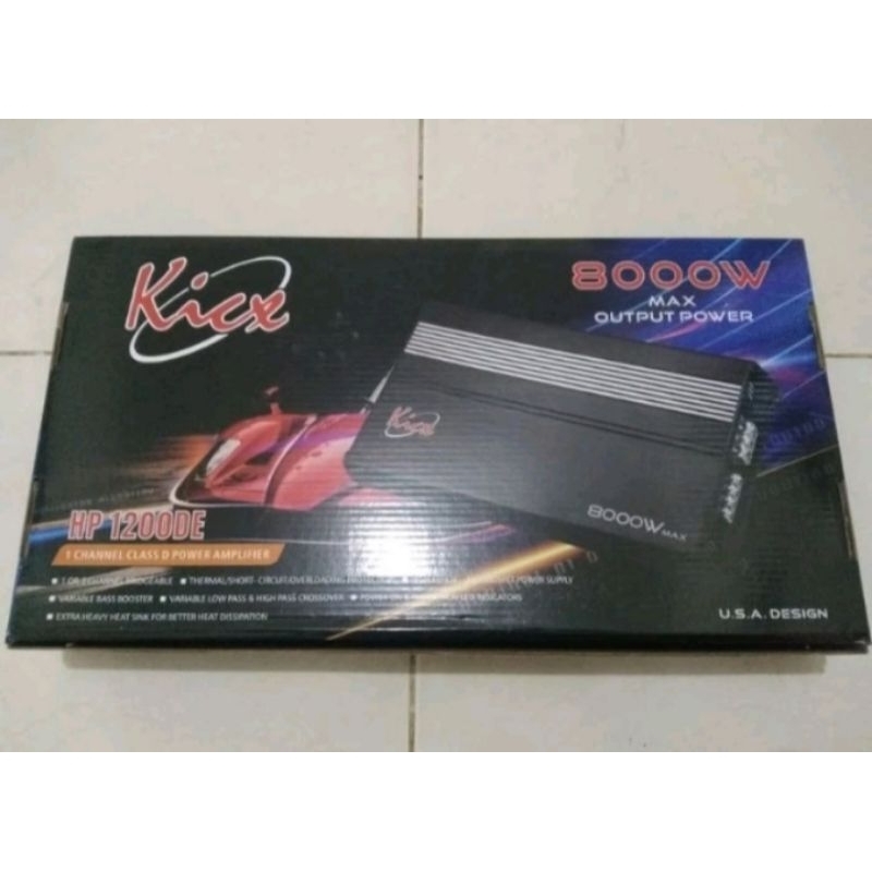monoblock kick HP 1200DE Bisa angkat subwofer 2 biji audio mobil