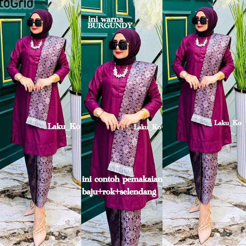 SET SELENDANG BAJU KURUNG - TUNIK SET SELENDANG - TUNIK SET ROK SONGKET - BAJU KURUNG CANTIK