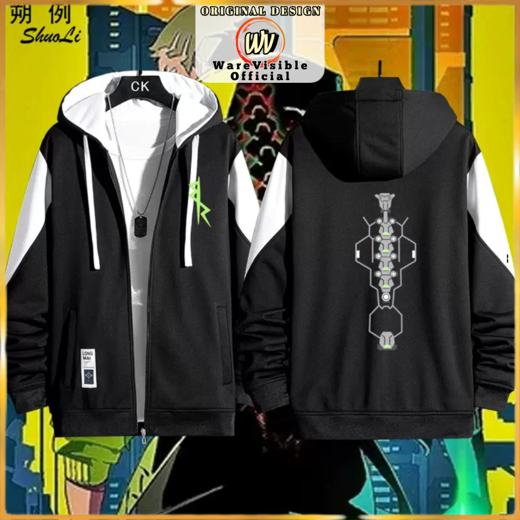 WareVisible Jacket Hoodie ZIPPER CYBERPUNK Oversize Korean Style Kombinasi Unisex Premium
