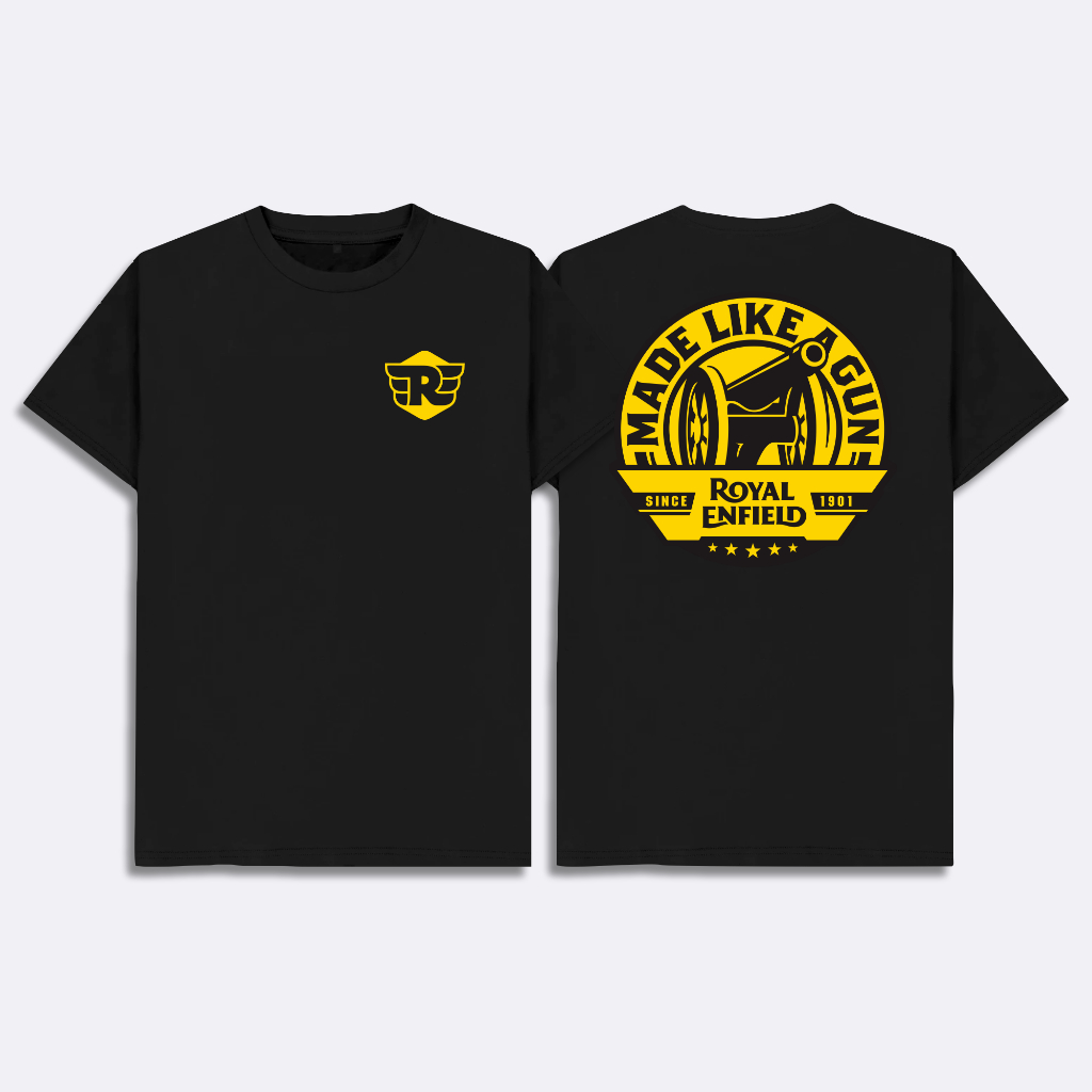 Kaos Classic Motorcycle Royal Enfield Made Like A Gun Baju Motor Royal Enfield T Shirt Pria Motor Ro