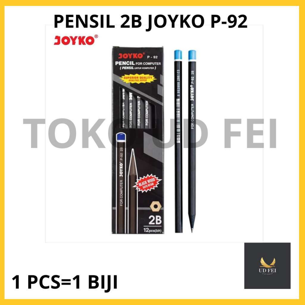 

(1 PCS= 1 BIJI) Pensil Joyko/ Pensil 2B/ Pensil 2B JOYKO/ Pensil 2B Joyko P-92