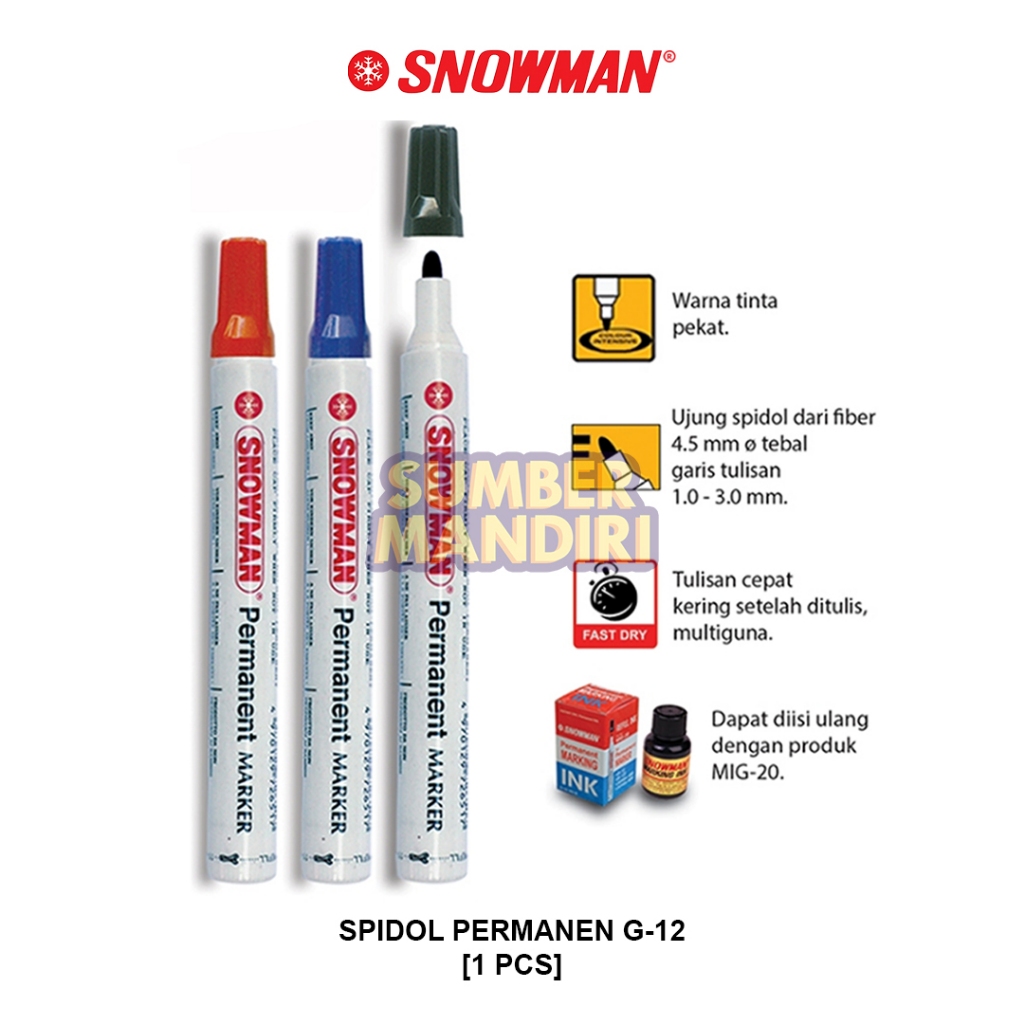 

Spidol Permanen SNOWMAN G-12 Permanent Marker [1 PCS]