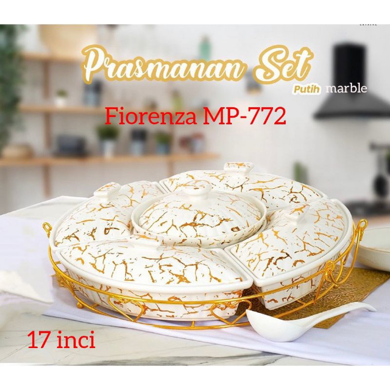 [Packing Kayu] Prasmanan Putar Keramik Fiorenza Set 17 inch