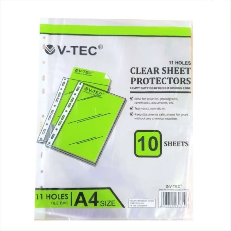 

Sheet Protector A4 merk V-TECH / per pack