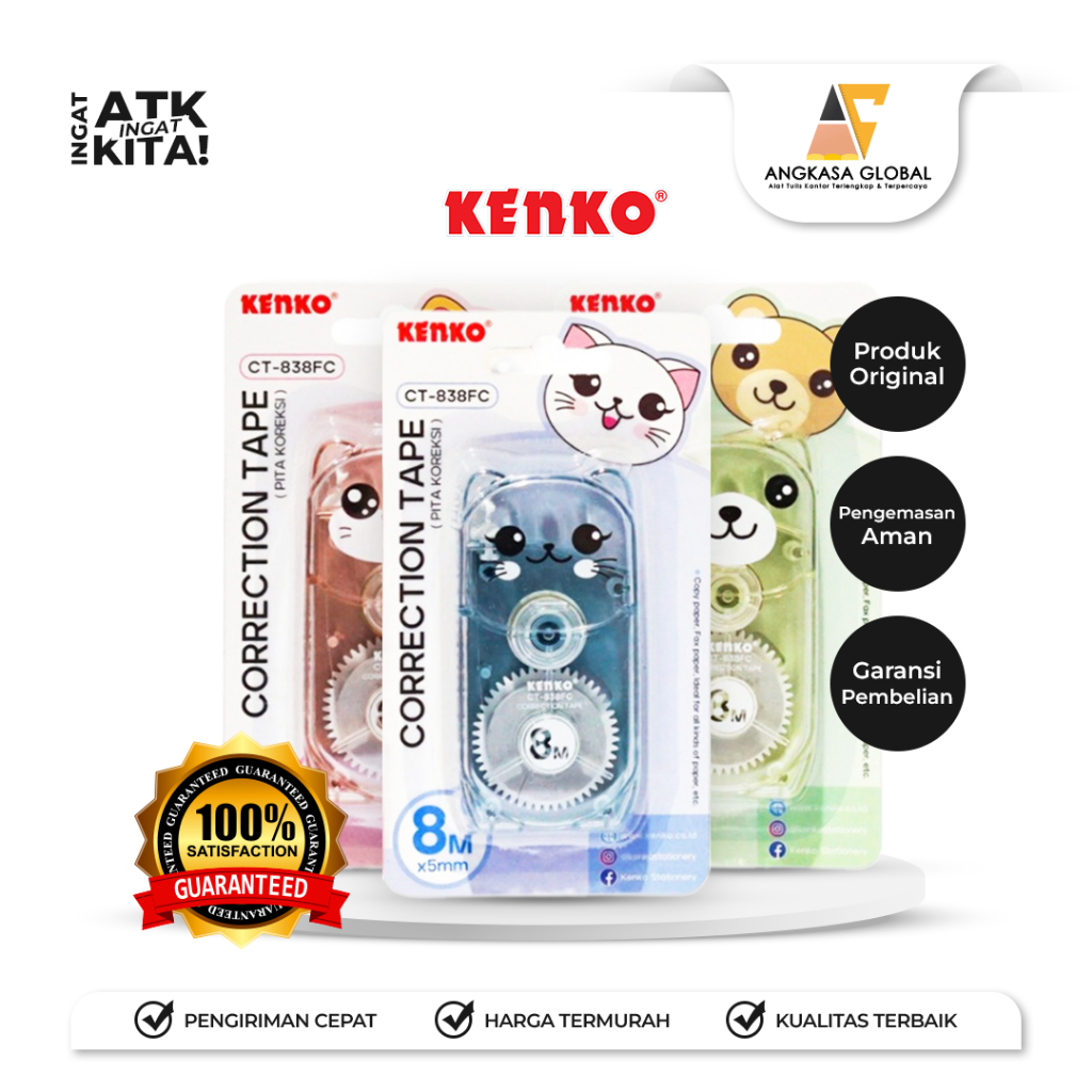 

KENKO PITA KOREKSI/ CORRECTION TAPE CT-838FC [8M x 5mm] (1PC)
