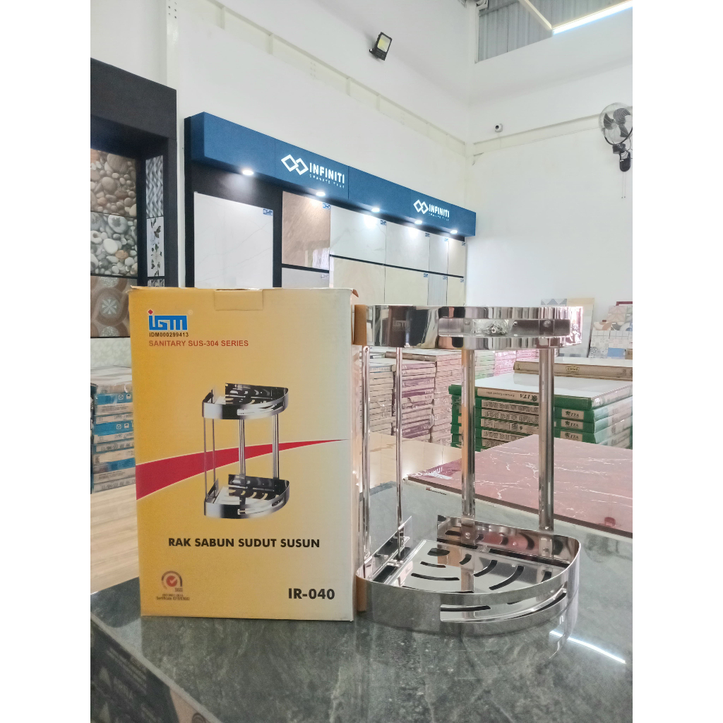 RAK SUDUT KAMAR MANDI/ RAK SUDUT MERK IGM IR - 040 CHROME