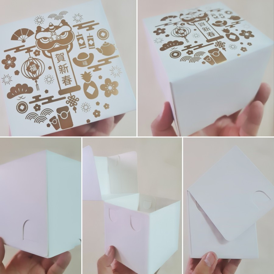 (12 Pcs)Box Imlek Mini Chiffon Kotak Kue Bolu Surabaya Dus Brownies Bolu Kukus Chinese New Year