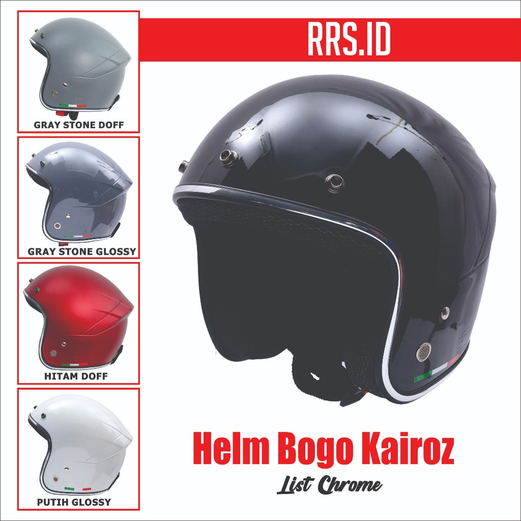 Helm Bogo Kairoz List Chrome Tanpa Aksesoris