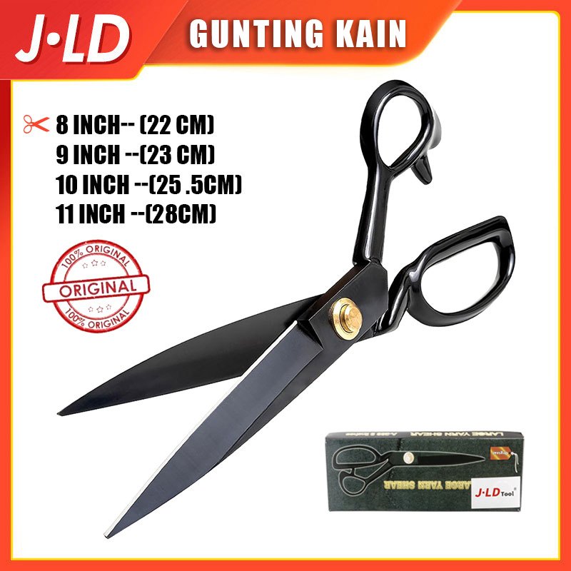 

JLD Gunting Kain Hitam Gunting Butterfly Pegangan Lapisan Karet Bahan 8/9/10/11Inch Gunting Kertas