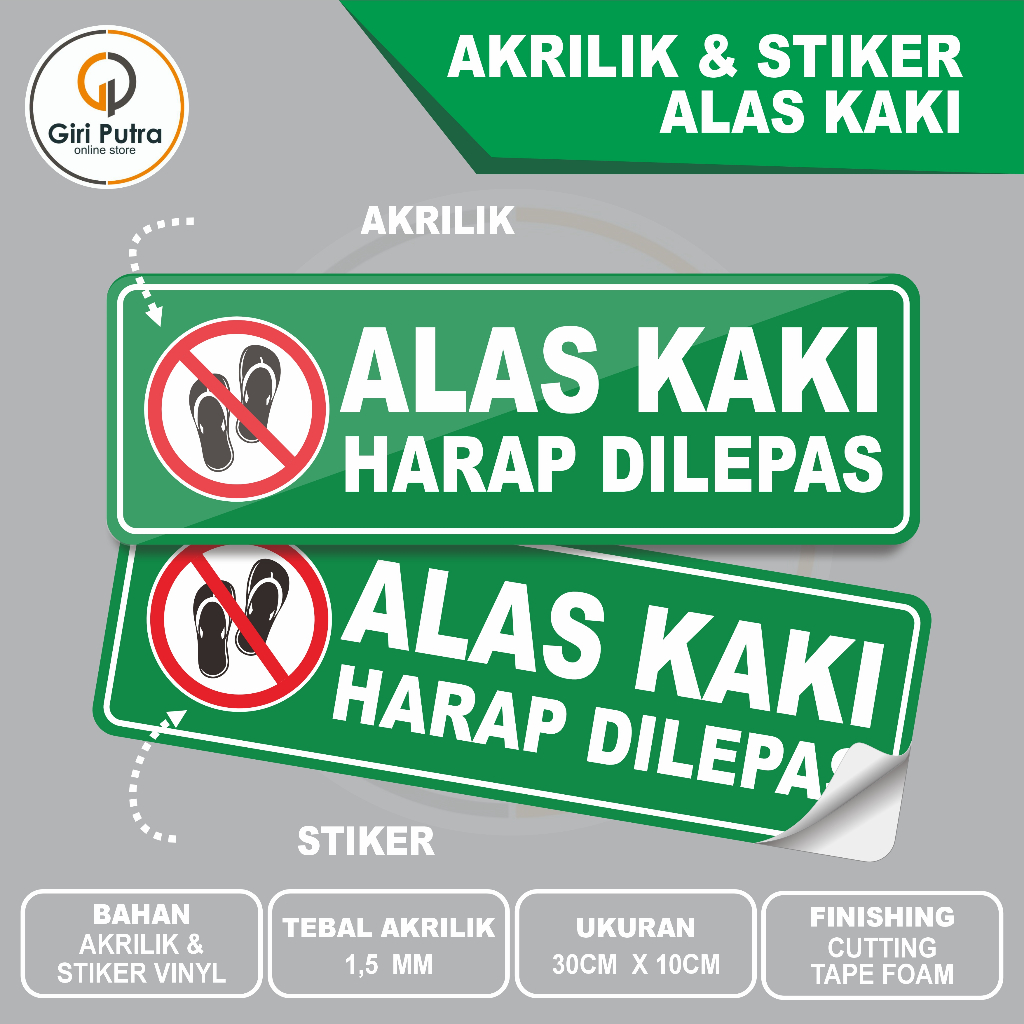 

ALAS KAKI HARAP DI LEPAS