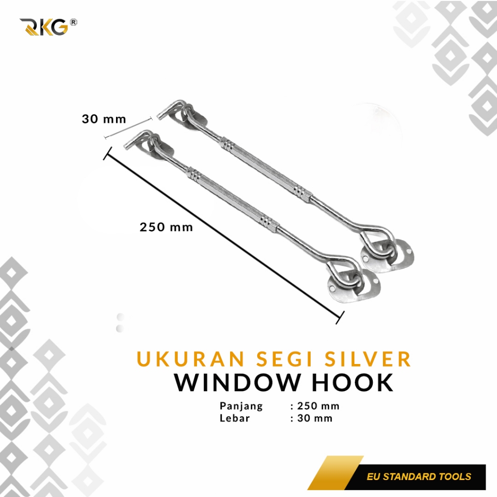 ID RKG HAK ANGIN JENDELA WINDOW HOOK STAINLESS 10 INCH