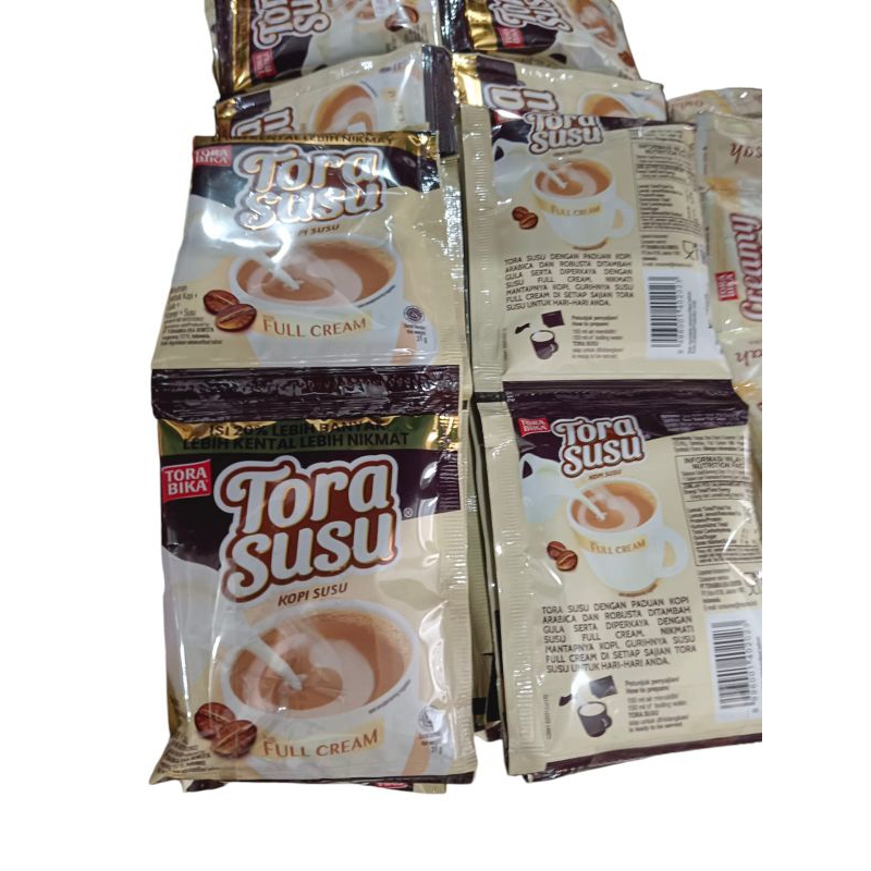 

Tora susu minum serbuk kopi + gula + susu 31g1 renteng isi 10 bungkus