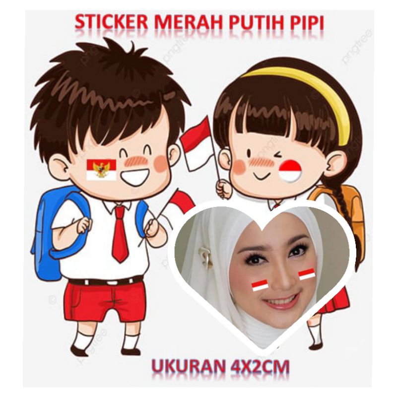 

sticker pipi bendera merah putih sticker muka wajah tempelan pipi indonesia garuda pancasila