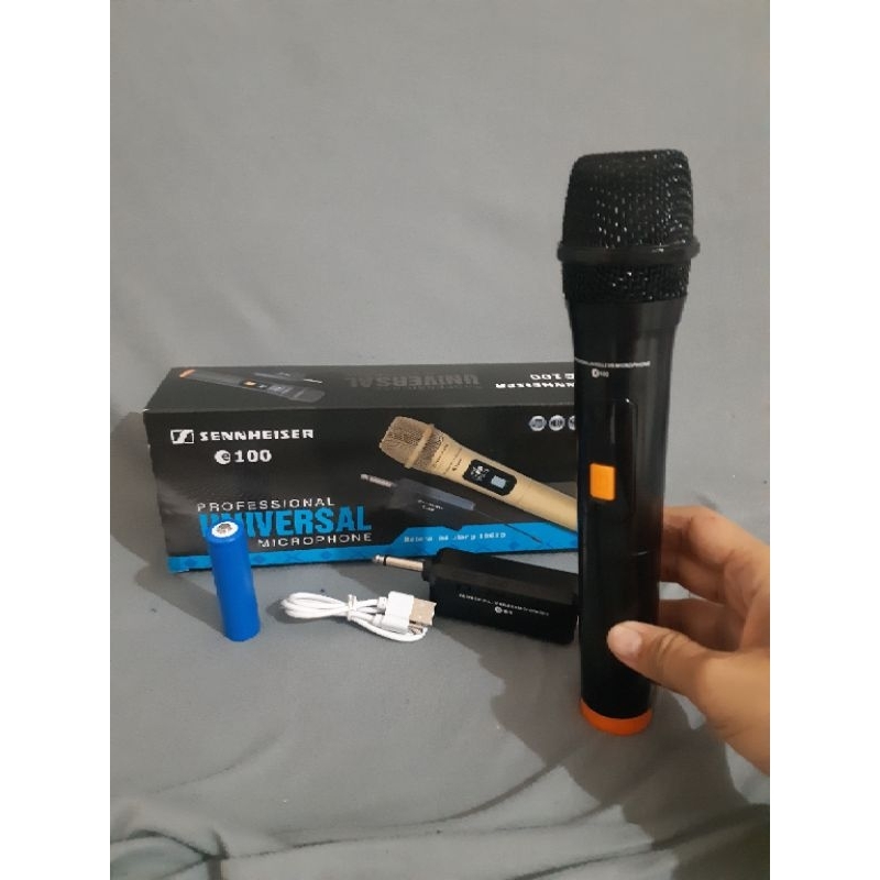 miw wireless e100 single mic wireless / mic e 100 receiver kecil simple / mic tanpa tangan / mic ima