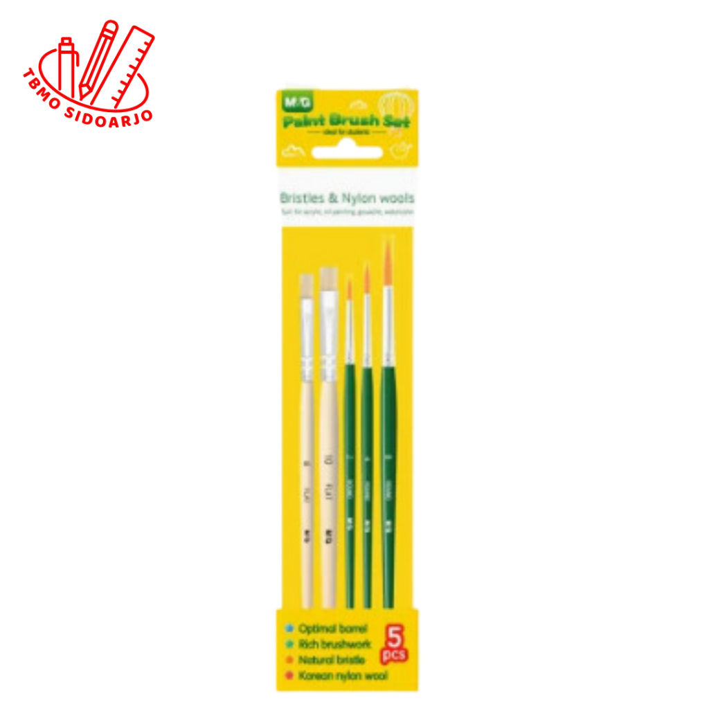

TBMO M&G Paint Brush Set 3 pcs Water Color & 2 pcs Gouache Brush / Kuas Mewarnai ABH978B8