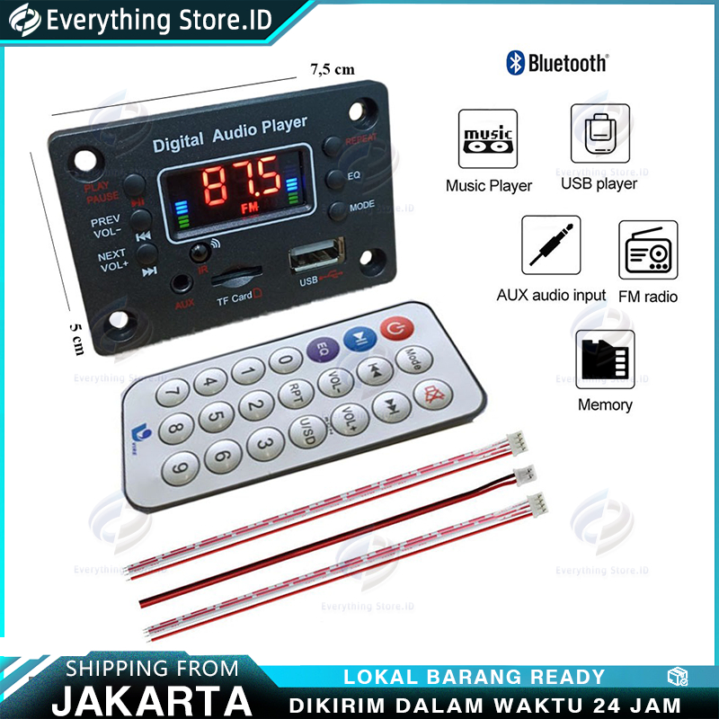 kit modul mp3 bluetooth terbaru kotak vire 060 Modul Pemutar MP3 12v Bluetooth model kotak JunDW