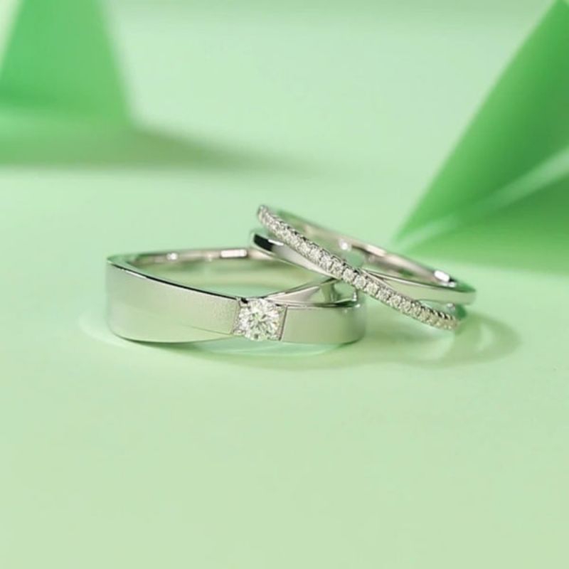 Cincin lamaran perak asli