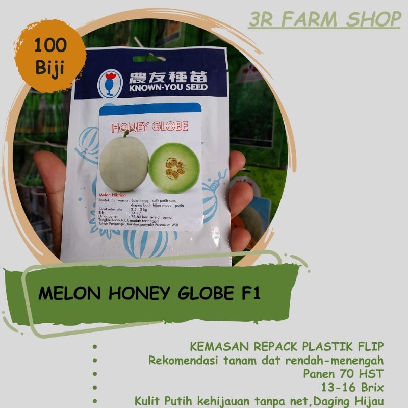 Benih Melon HONEY GLOBE repack 100 Biji