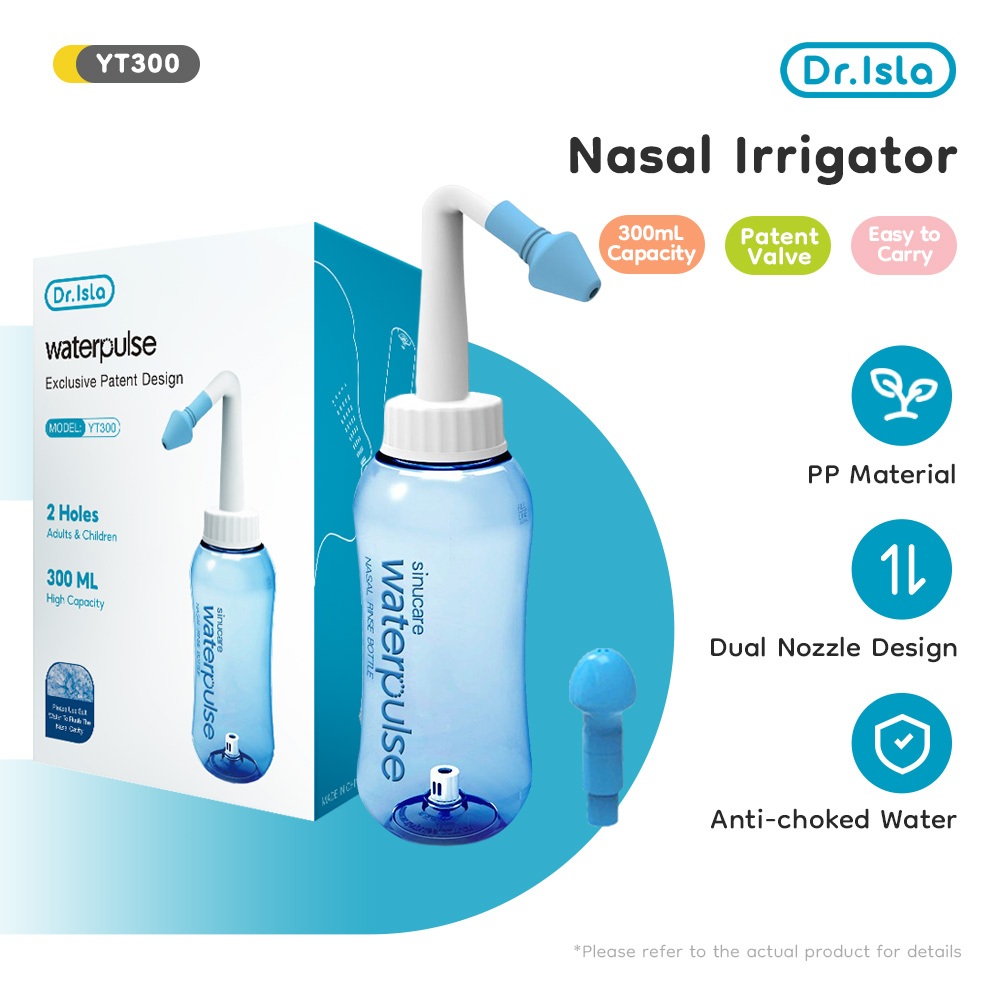 Dr.Isla YT300 Botol Waterpulse /Anak Dewasa Neti pot/Sinus Cuci Hidung / Alat Sinusitis /, Termasuk 