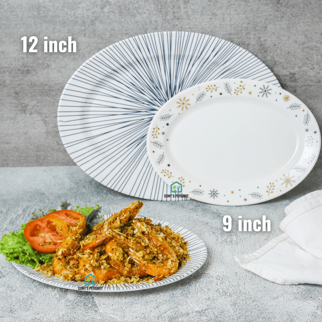 ID PIRING OVAL MOTIF MELAMIN ASLI TEBAL 9/12 INCH PIRING SAJI PIRING BUAH PIRING IKAN BESAR/ANTI