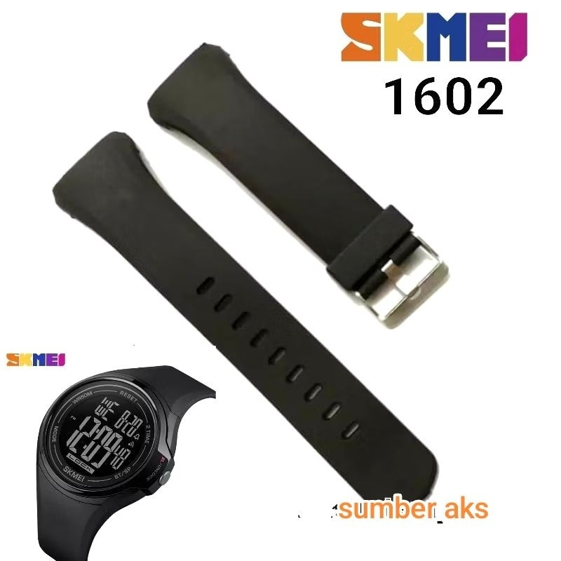 Strap Tali Jam Tangan Skmei 1602 Rubber Tali Jam Skmei Touchscreen 1602