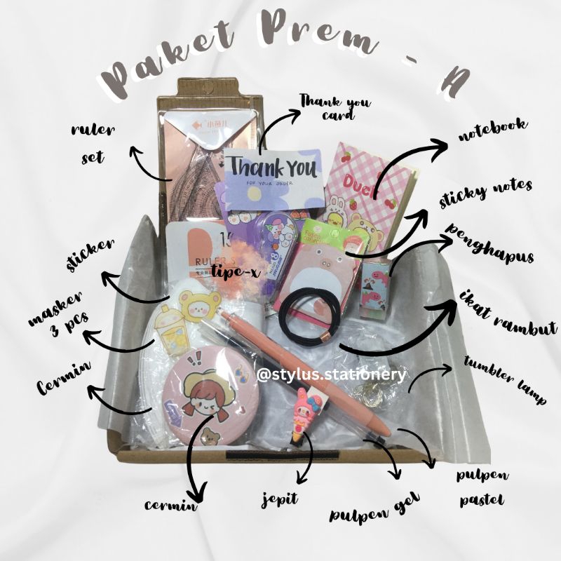 

Hampers Paket Premium A - Set 12 in 1 + box / Gift Hampers ATK / Gift Box / Gift Stationery