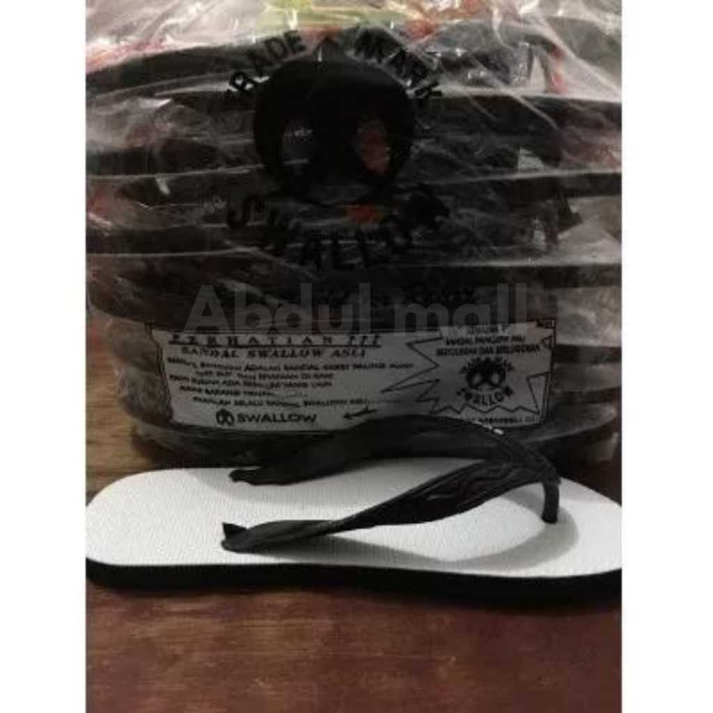 Sandal Swallow Putih Hitam Pria Wanita Sendal Karet Original