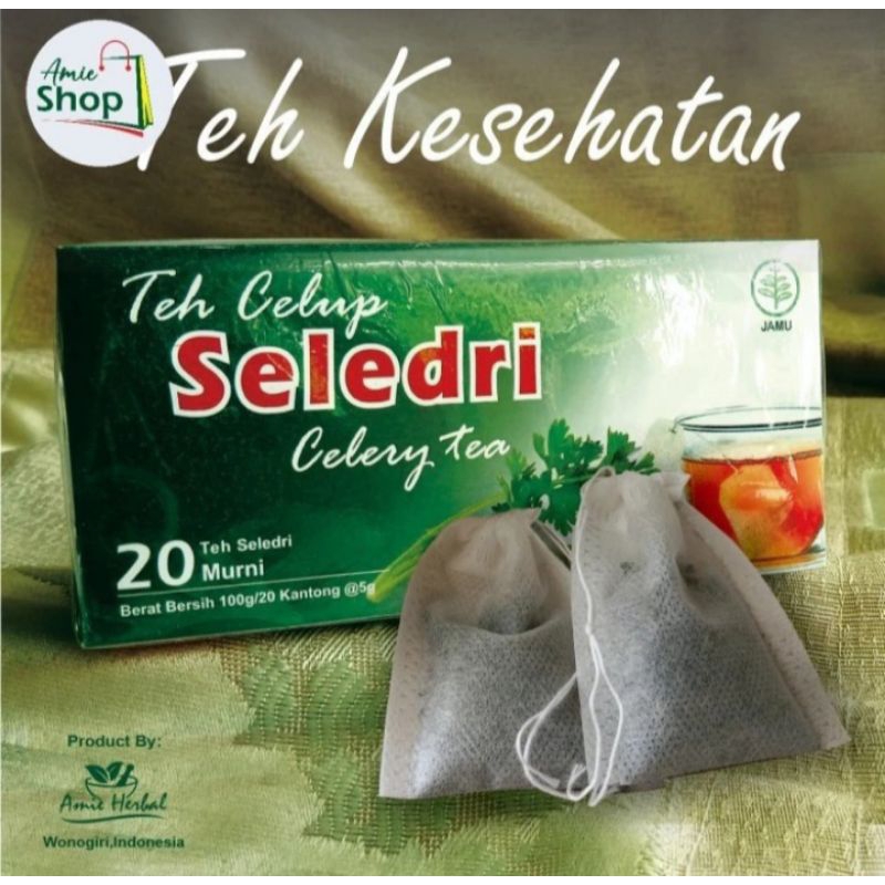 

Teh celup seledri/celery tea/herbal seledri/teh celup isi. 20 kantong