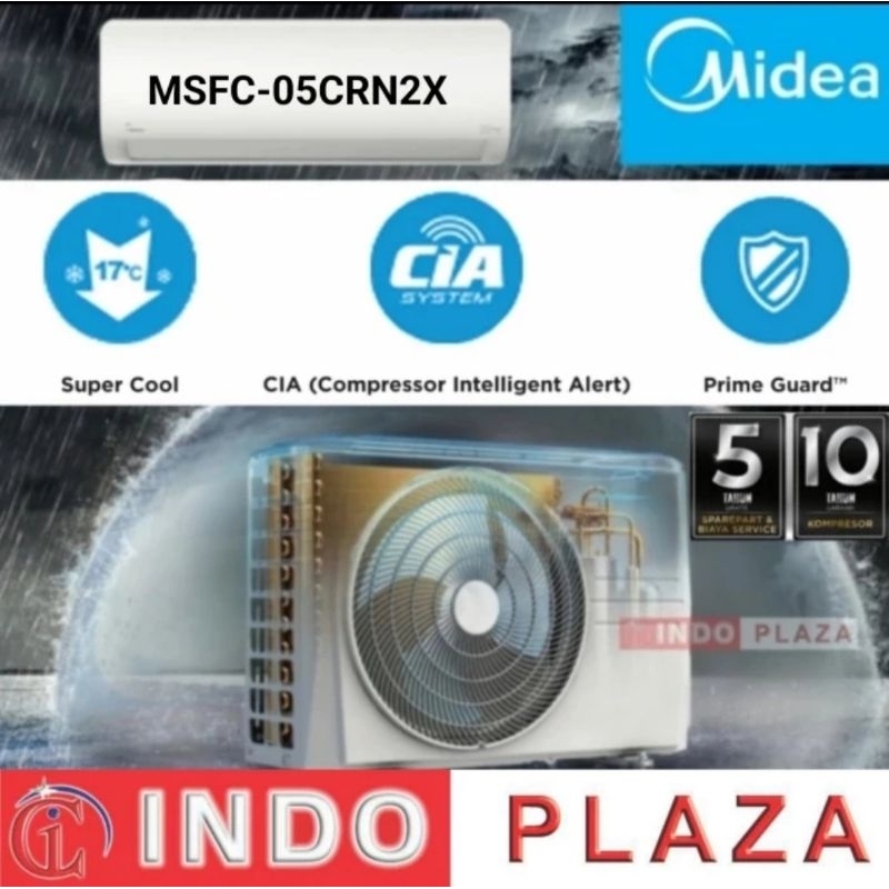 AC MIDEA 1/2 PK LOW WATT ANTI KARAT MSFC-05CRN2X