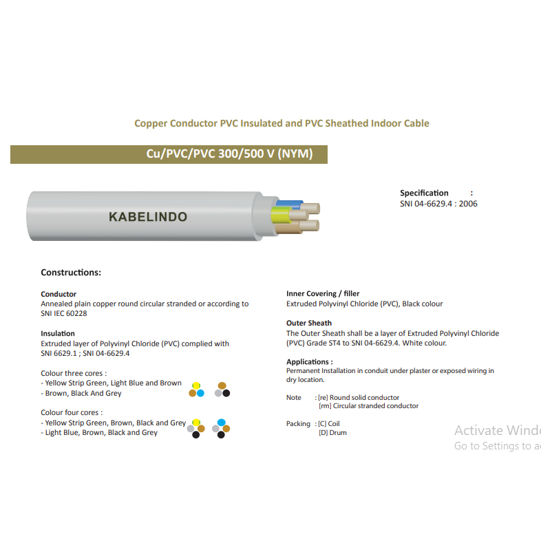 Kabel NYM 3x6mm KABELINDO