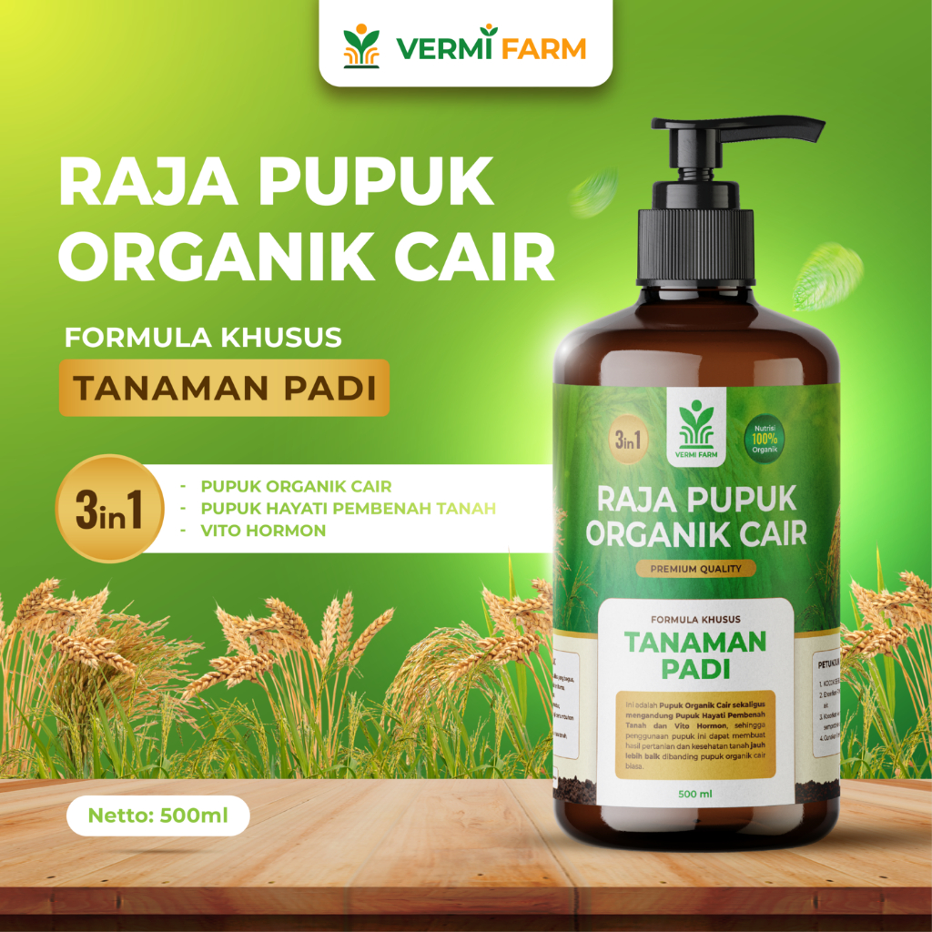 Pupuk Organik Cair Tanaman Padi - Tanaman Padi 500 ml Penyubur Pelebat Buah Padi