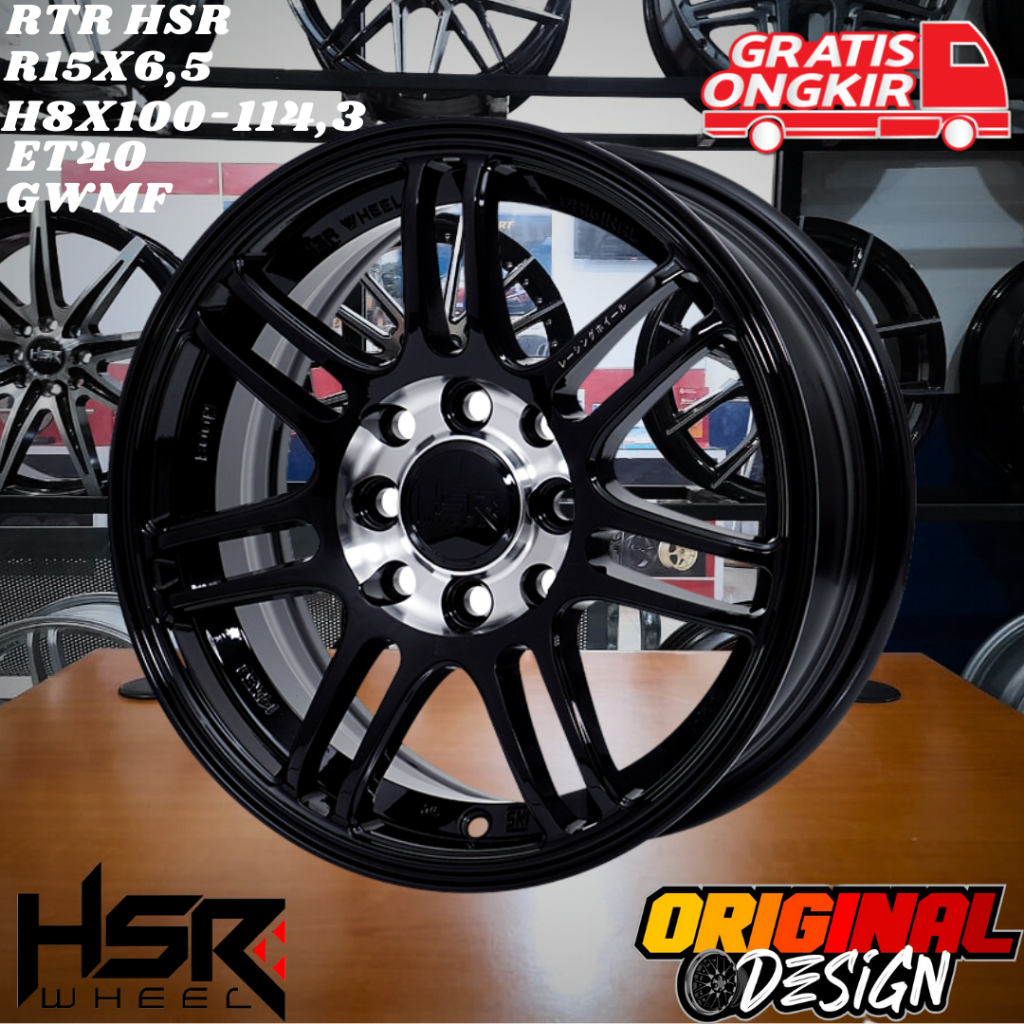 HSR BOON R14 velg mobil ring 14 untuk avanza, xenia, dll warna hitam