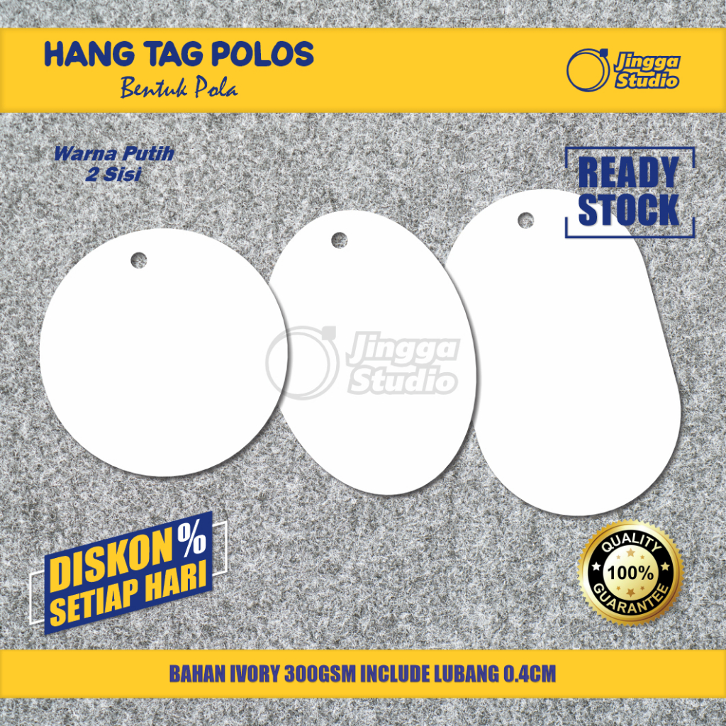Hang Tag Polos Blank Putih (Isi 25) | Label Gantung / Price Tag / Tag Baju / Tag Produk