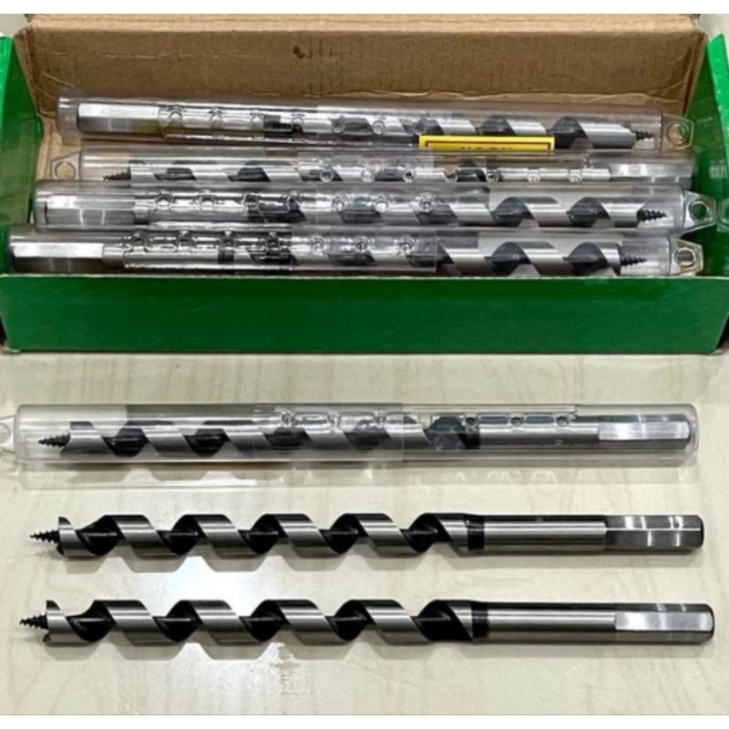 mata bor kayu augerbit 6mili (1/4 inchi) panjang 23cm mata bor pelobang kayu 6mm x 230mm