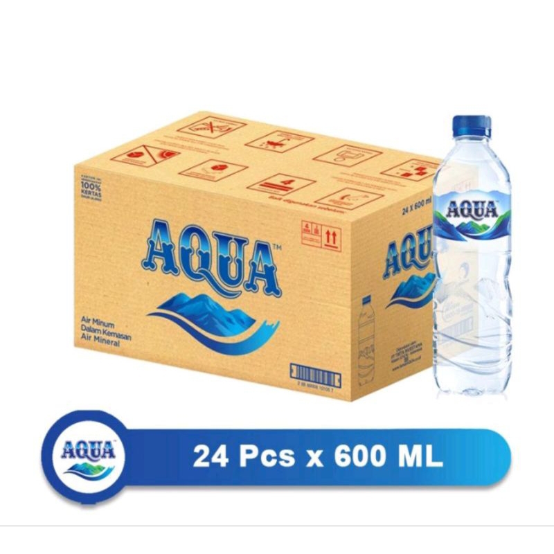 

Aqua Botol Tangung 600ml | Aqua botol Per Dus isi 24 botol