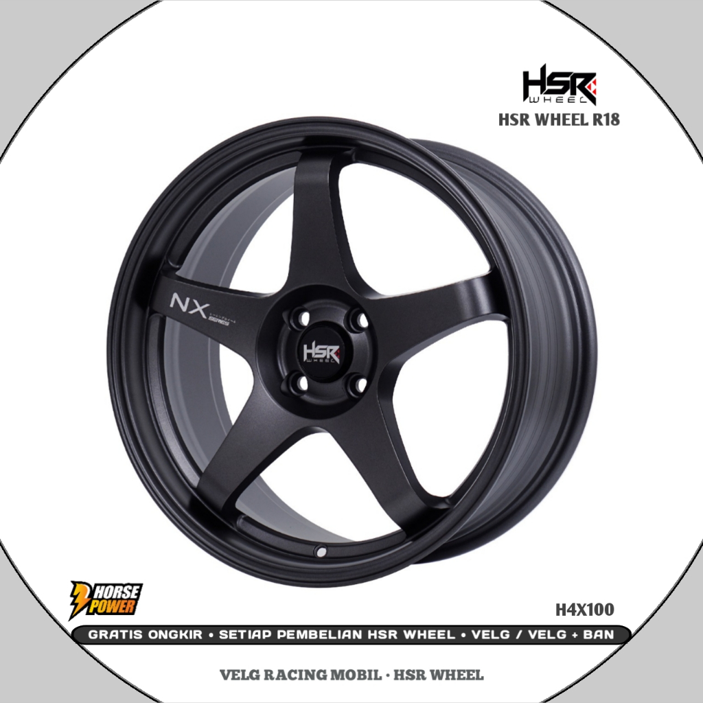 Velg R18 • Mobil 4 Baut Roda • Hsr Kailolo • Single Pcd 4 x 100 • Hsr Wheel