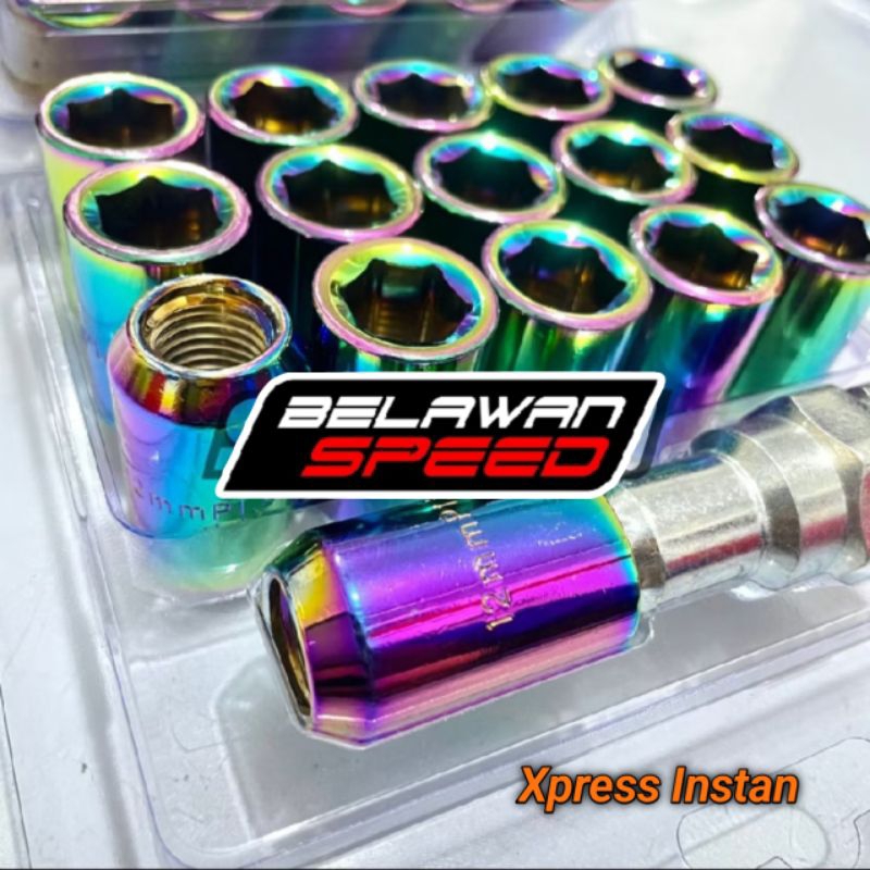 BAUT RACING MUR SENEKA RAINBOW DRAT 12X1.5 DAN 1.25 PALING MURAH UNTUK VELG SAMLONG BAUT RODA LUBANG