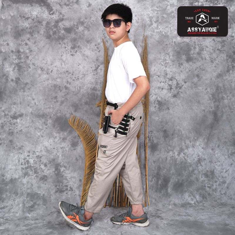ASSYAUQIE celana sirwal remaja celana sirwal anak tanggung celana cargo remaja celana cargo anak tan