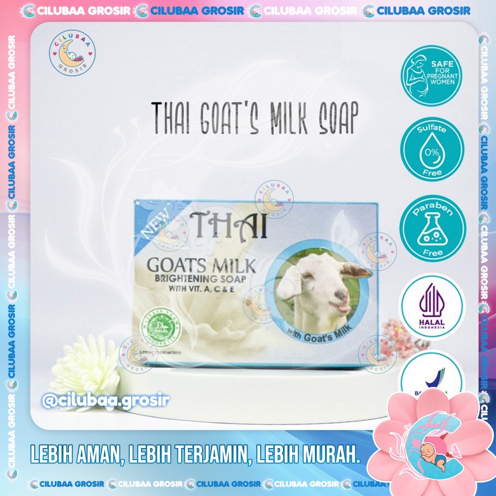 Thai Sabun Goat's Milk Soap || Bar Soap Sabun Pemutih 130gr Original BPOM