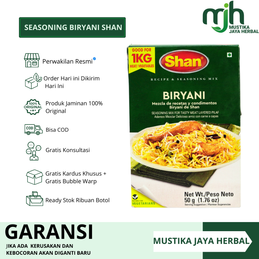 

Saus Bumbu Nasi Biryani Shan Biryani Rice Seasoning Mix 50 gr