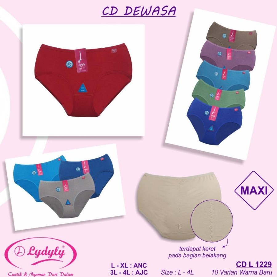 Celana Dalam Wanita Katun Hifh Waist Anti Bakteri Lydyly L1229 Jumbo