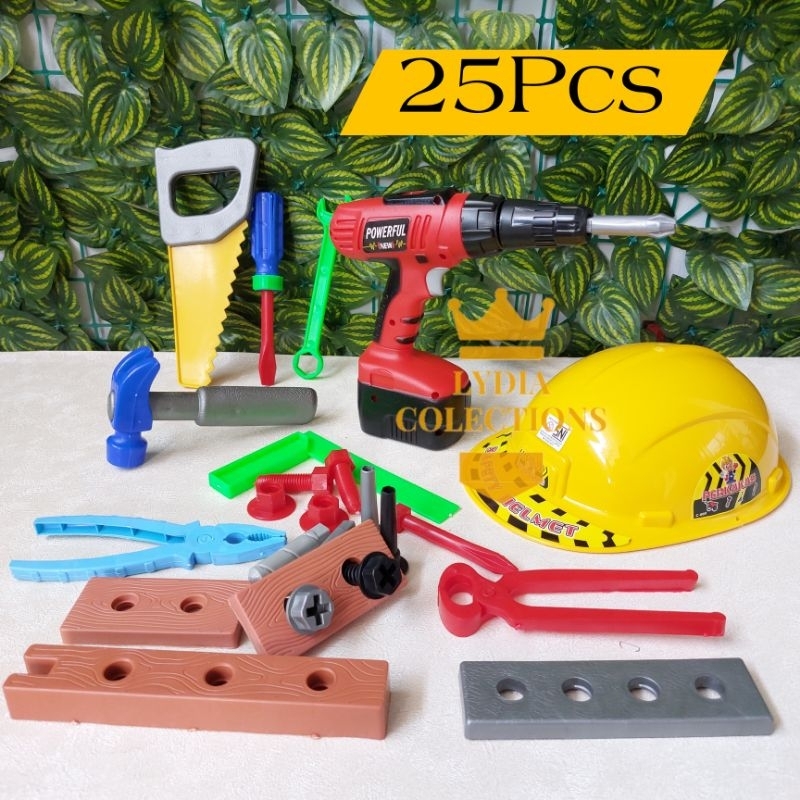 Mainan Alat Pertukangan Perkakas Mainan Set anak laki laki