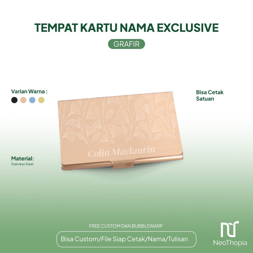 

Name Card Custom Laser Grafir / Tempat Kartu Nama Exclusive / Nama Logo Promosi Perusahaan