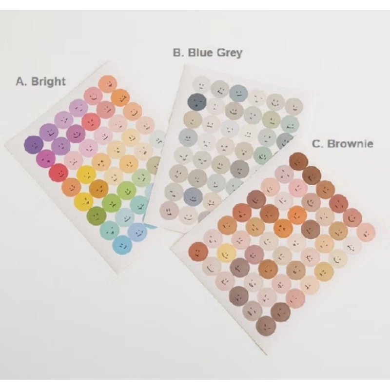 

Stiker emoji / stiker bulat eksperesi wajah / stiker Dot emoji