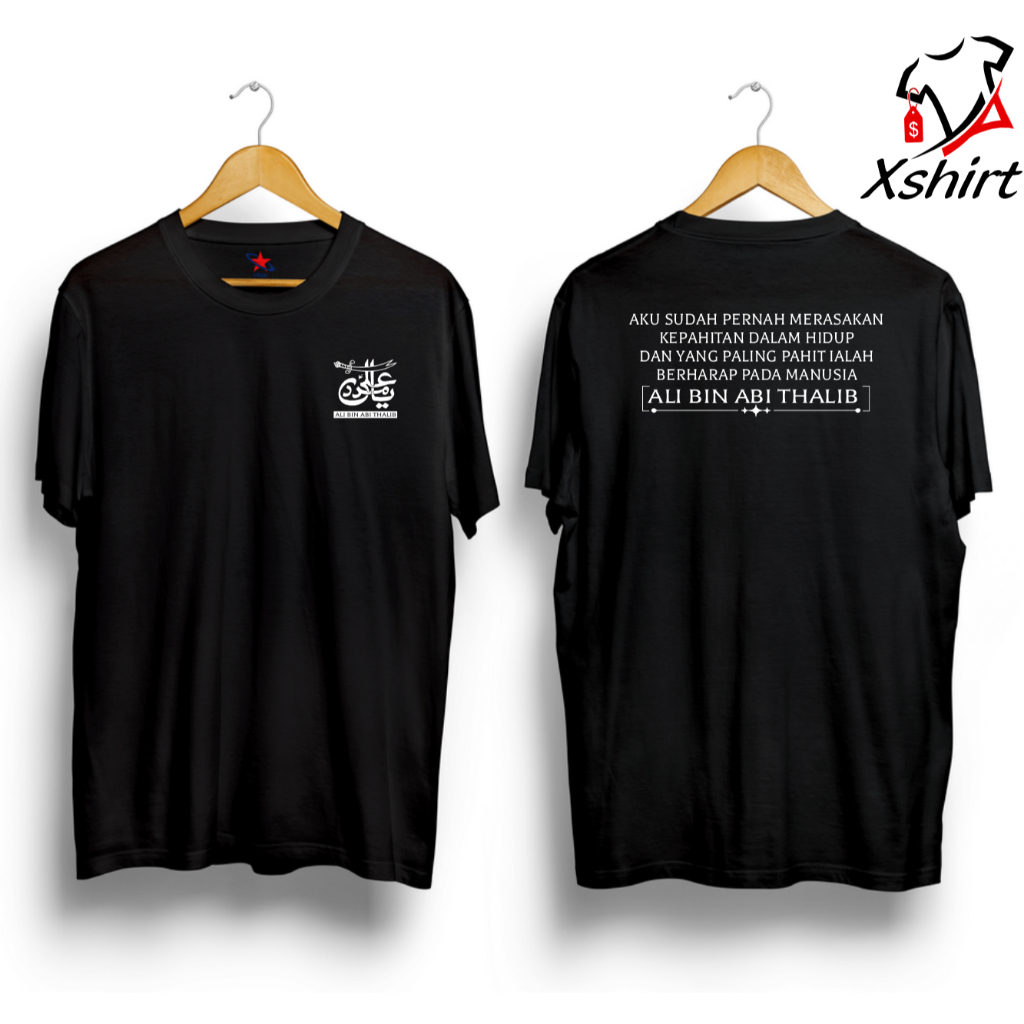 Baju Kaos Quotes Ali Bin Abi Thalib | T shirt Pahitnya Berharap Pada Manusia Cotton Combed Nyaman