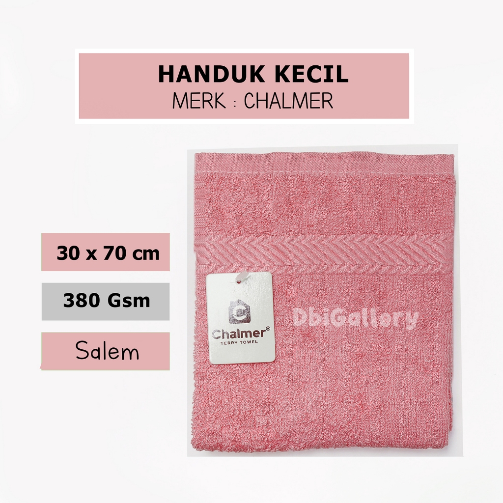 Handuk Kecil 30x70 Merek Chalmer Warna Salem Polos