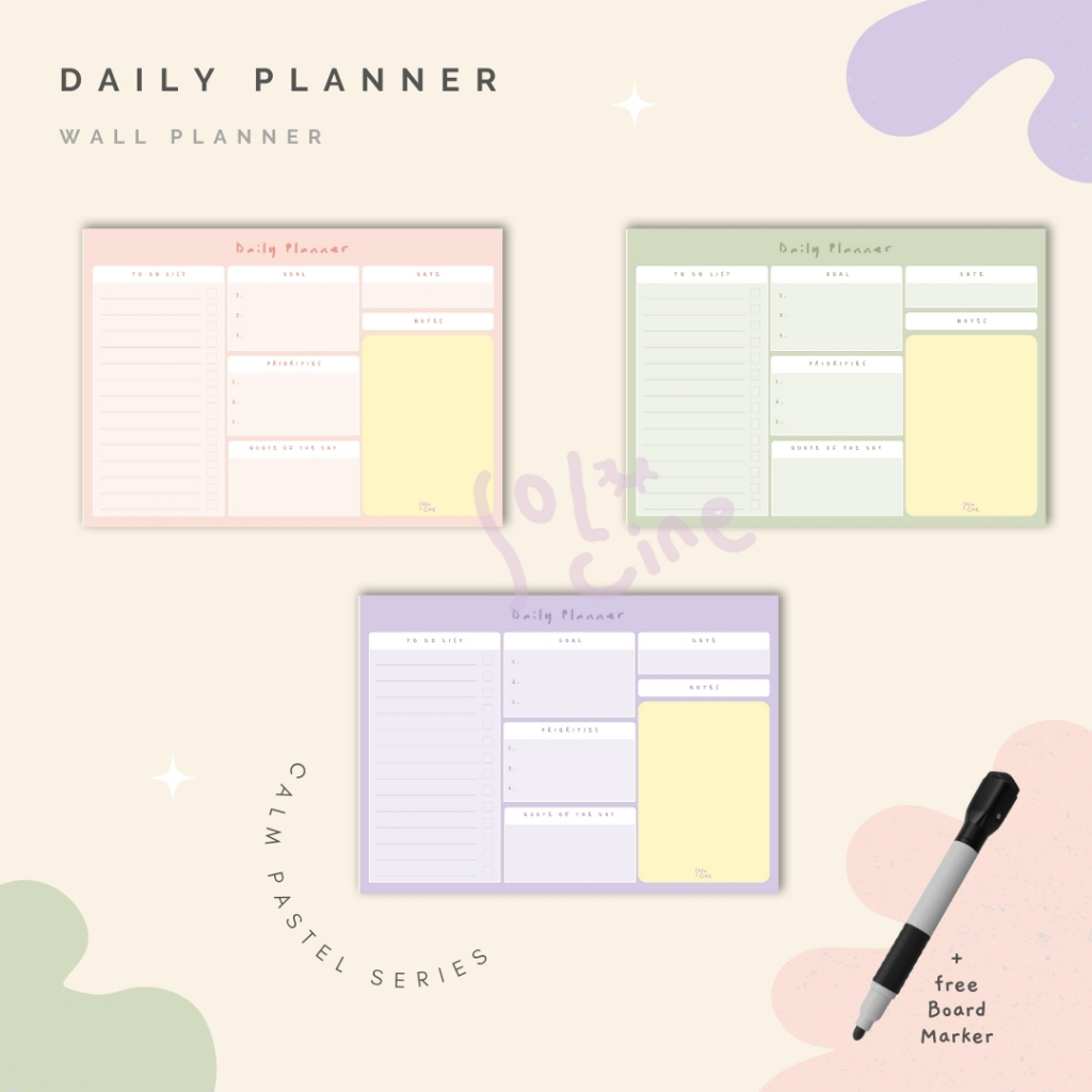 

Daily Planner / Wall Planner - Calm Pastel Series