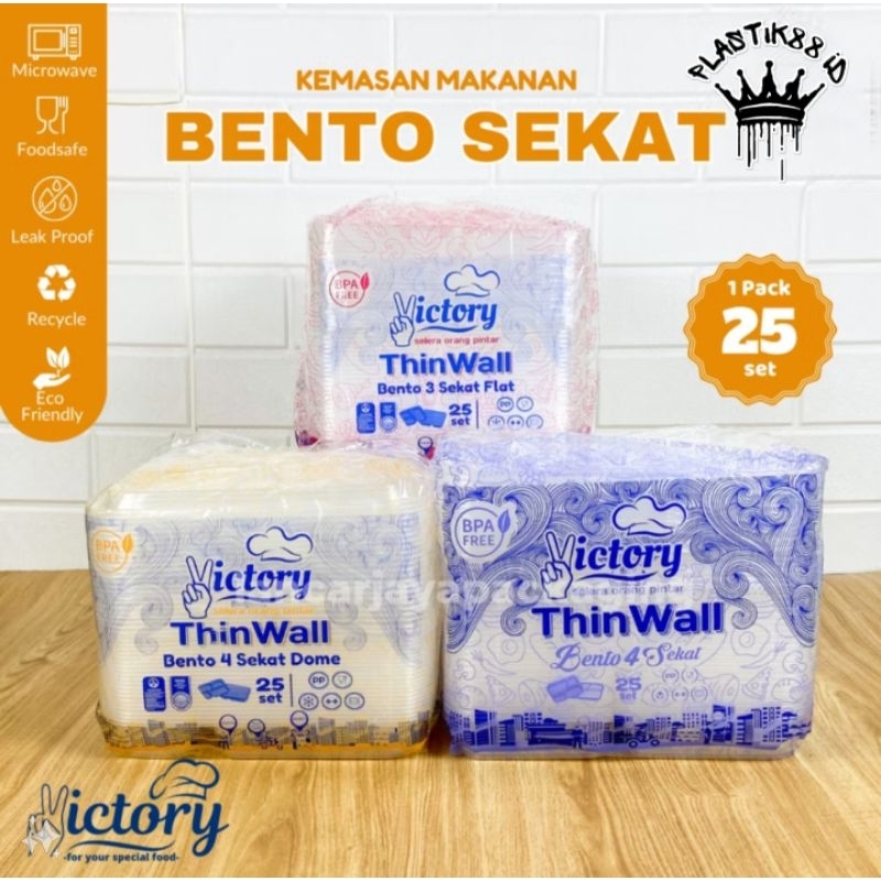 Thinwall 4 Sekat Dome | Thinwall Sekat 2 | Kotak Makan 4 Sekat | Thinwall Bento 4 Sekat | Thinwall V