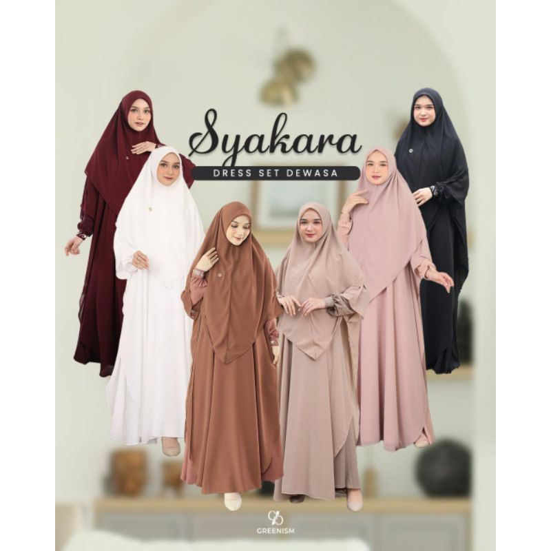 [ READY ] SYAKARA DRESS SET (DEWASA) BY GREENISM | SARIMBIT SYAKARA GREENISM | SARIMBIT LEBARAN 2025