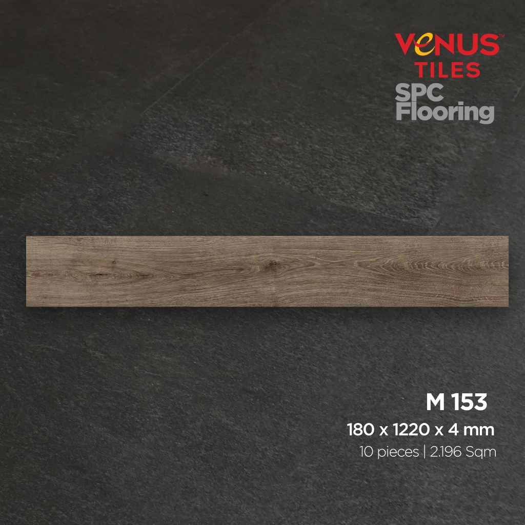 LANTAI MOTIF KAYU CLIK KLIK VENUS LANTAI SPC FLOORING M153 18X122CM - VENUS TILES